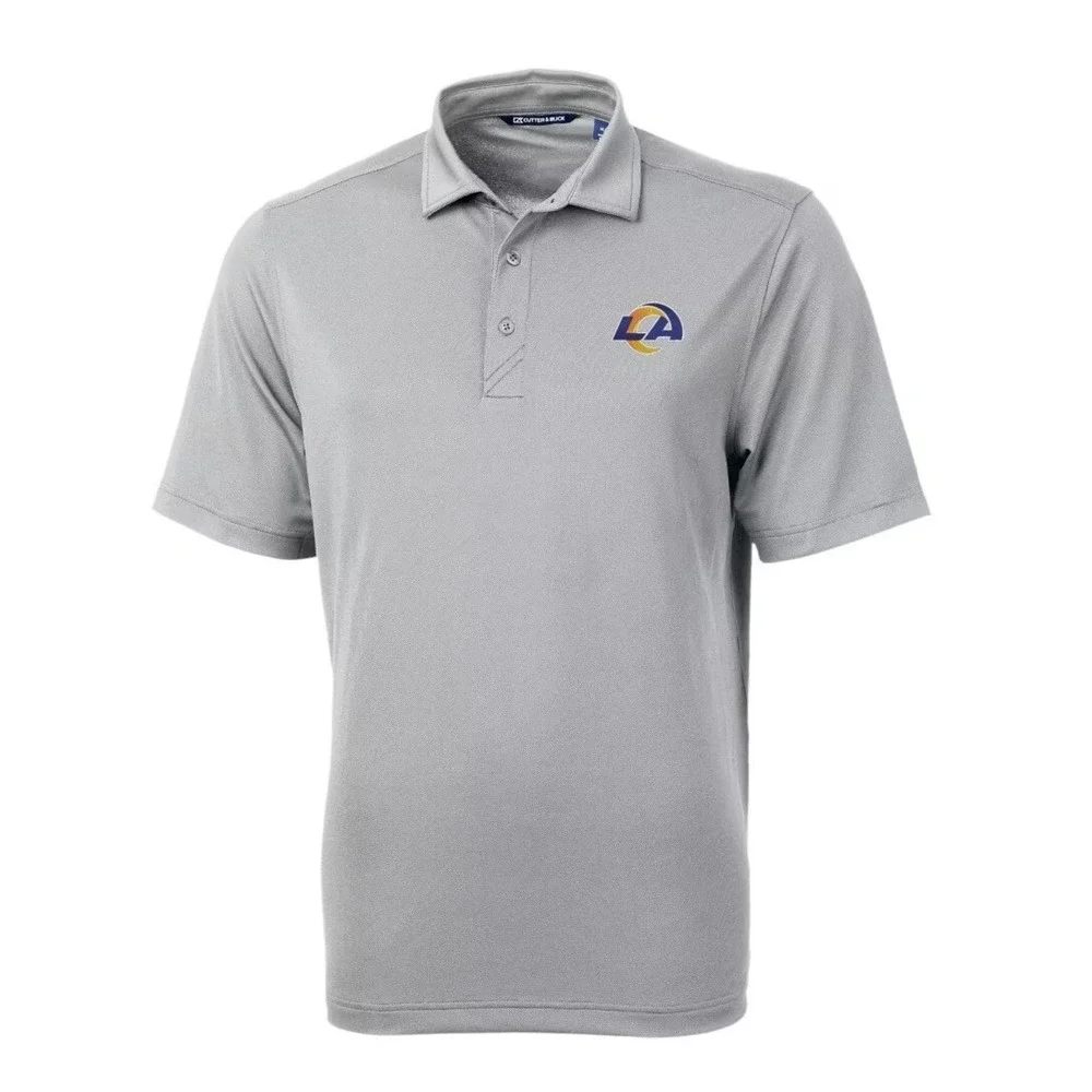 Los Angeles Rams Men's Big & Tall Virtue Eco Pique Polo Shirt Gray 5XL